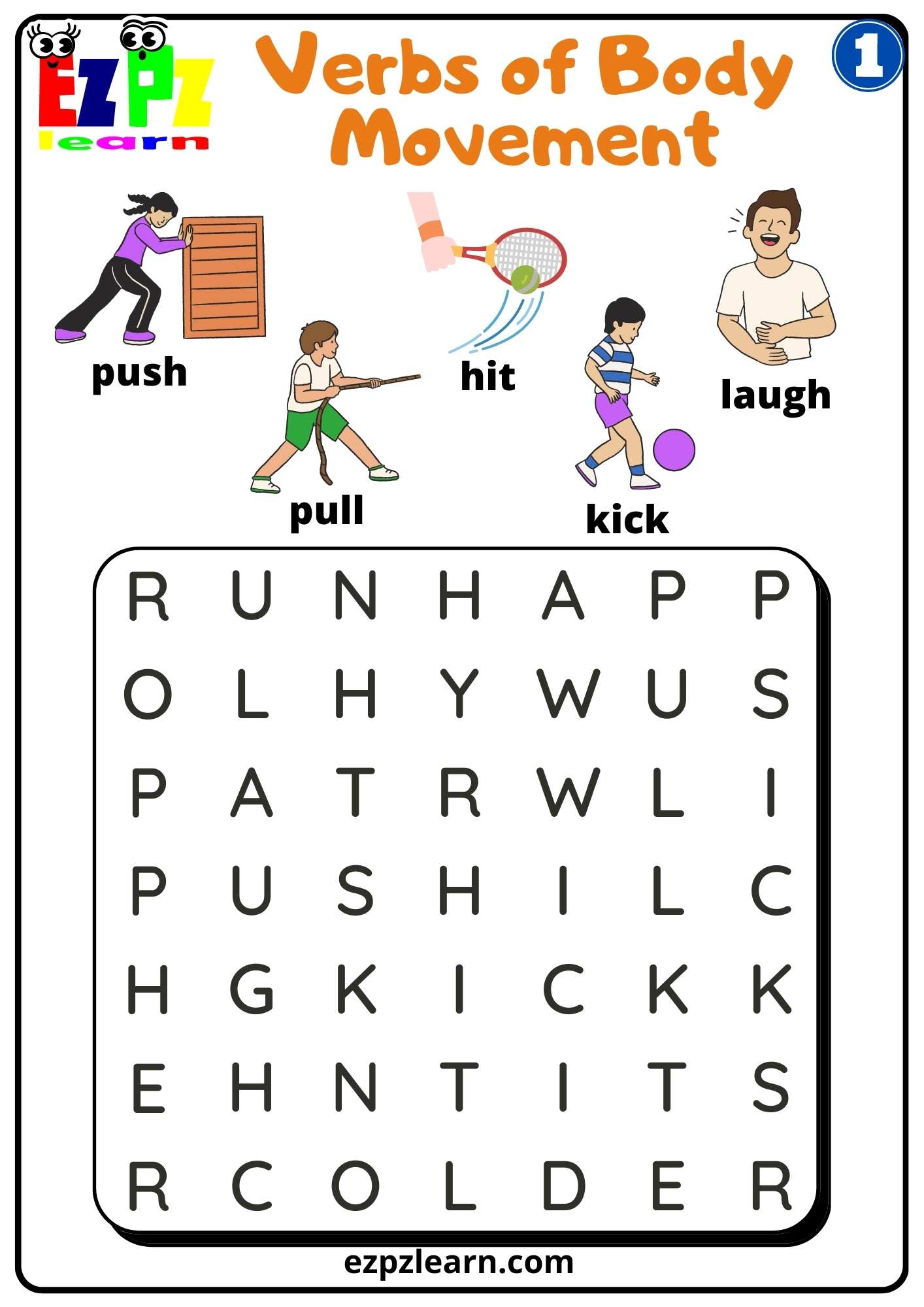 Verbs Of Body Movement Ezpzlearn Com